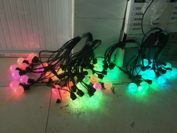 Đèn dây thả 5m 10 đầu, 10m 15 đầu RGB chống nước, kết nối chỉnh màu trên điện thoại DSY 4