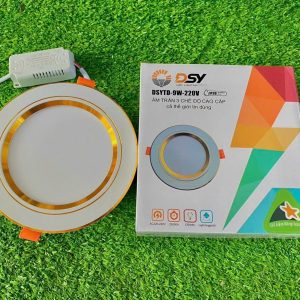 Đèn Led Âm Trần 3 Chế Độ 7w Viền Vàng Dsytd-7w 19