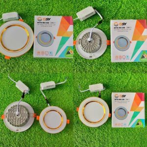 Đèn Led Âm Trần 3 Chế Độ 7w Viền Vàng Dsytd-7w